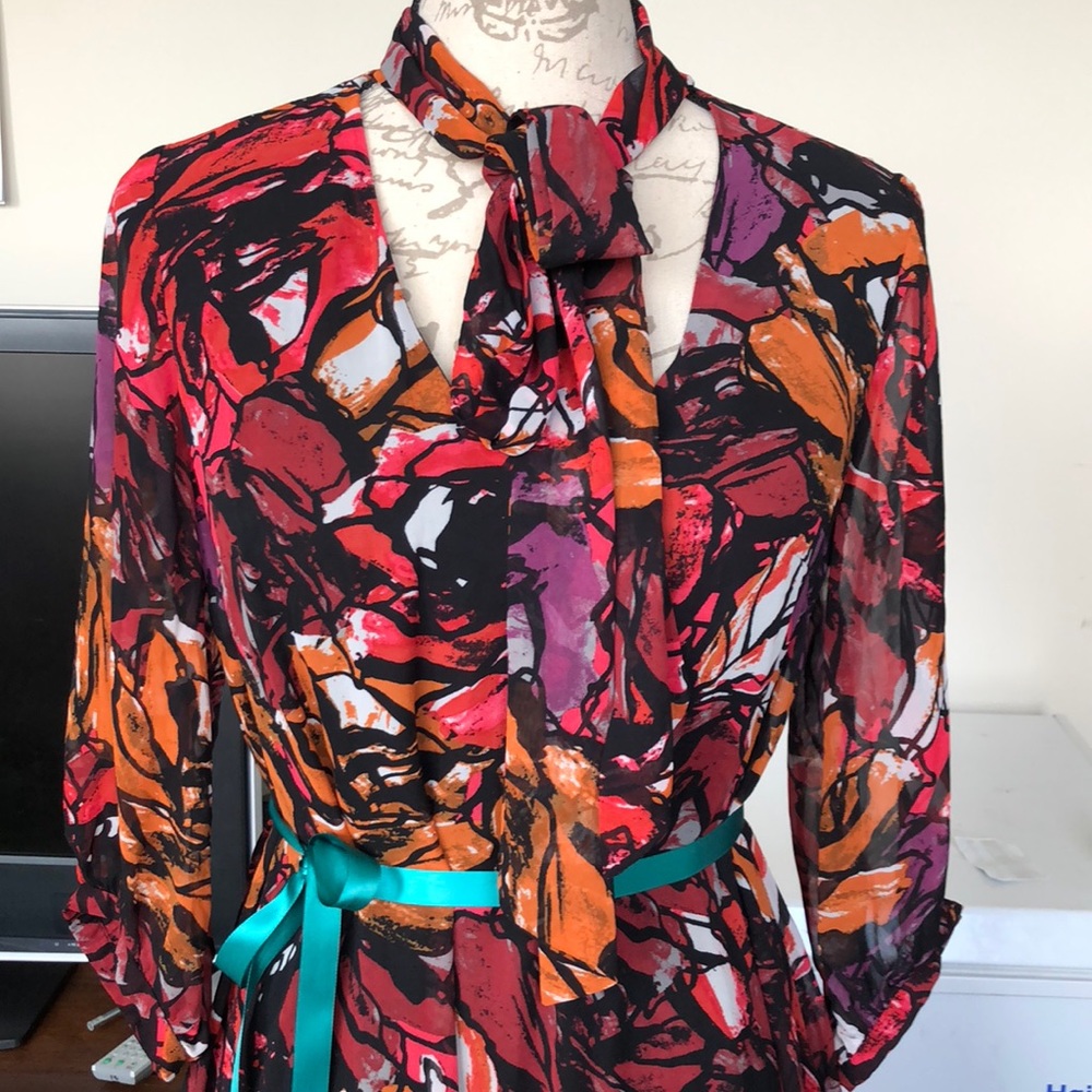 Flattering Gorgeous Tunic Dress with necktie - Picture 3 of 8